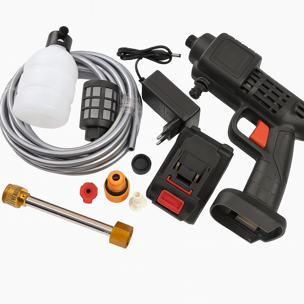 Мийка акумуляторна високого тиску KRAFFTEC 48V, 2 акумулятори, пінна насадка, шланг 5 м, кейс